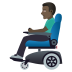 👨🏿‍🦼 man in motorized wheelchair: dark skin tone display on JoyPixels